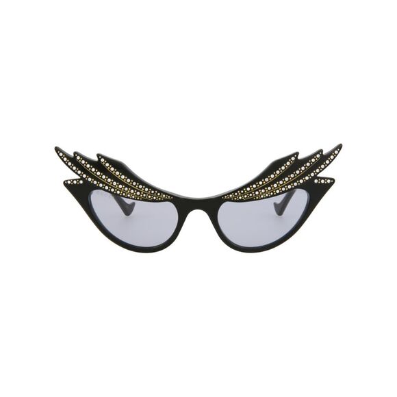 Gucci Cat Eye-Frame Acetate Sunglasses Black Womens